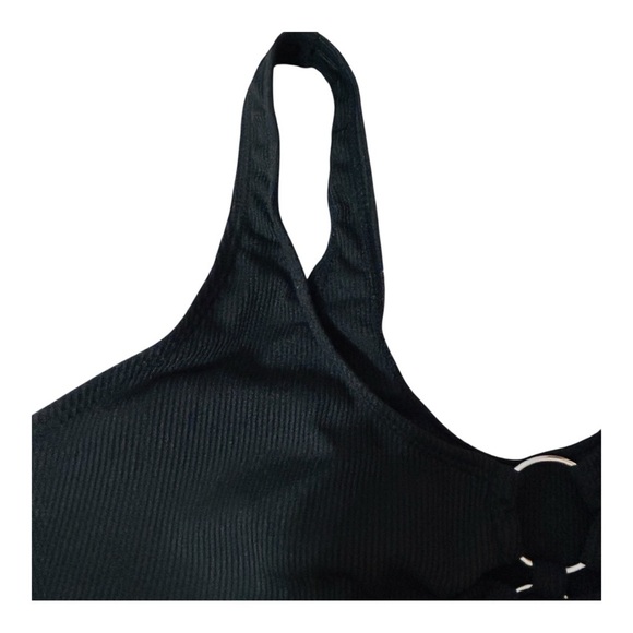 Black Two Piece Bikini Swimsuit with Ring Detail - Beach, Pool Party - Picture 5 of 7